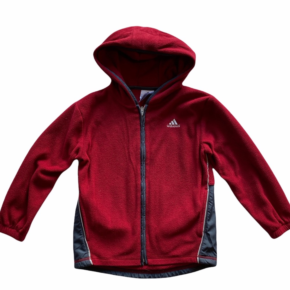 ⭐️ 3/$20 ADIDAS- Zip Up Fleece Hoodie with Pockets- Size 5